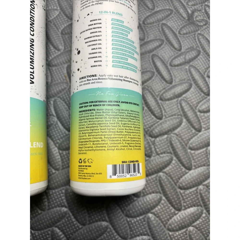 FoxyBae Bae Area Bounce Volumizing Conditioner‎ 12 oz 2 Pack New BB 07/2027